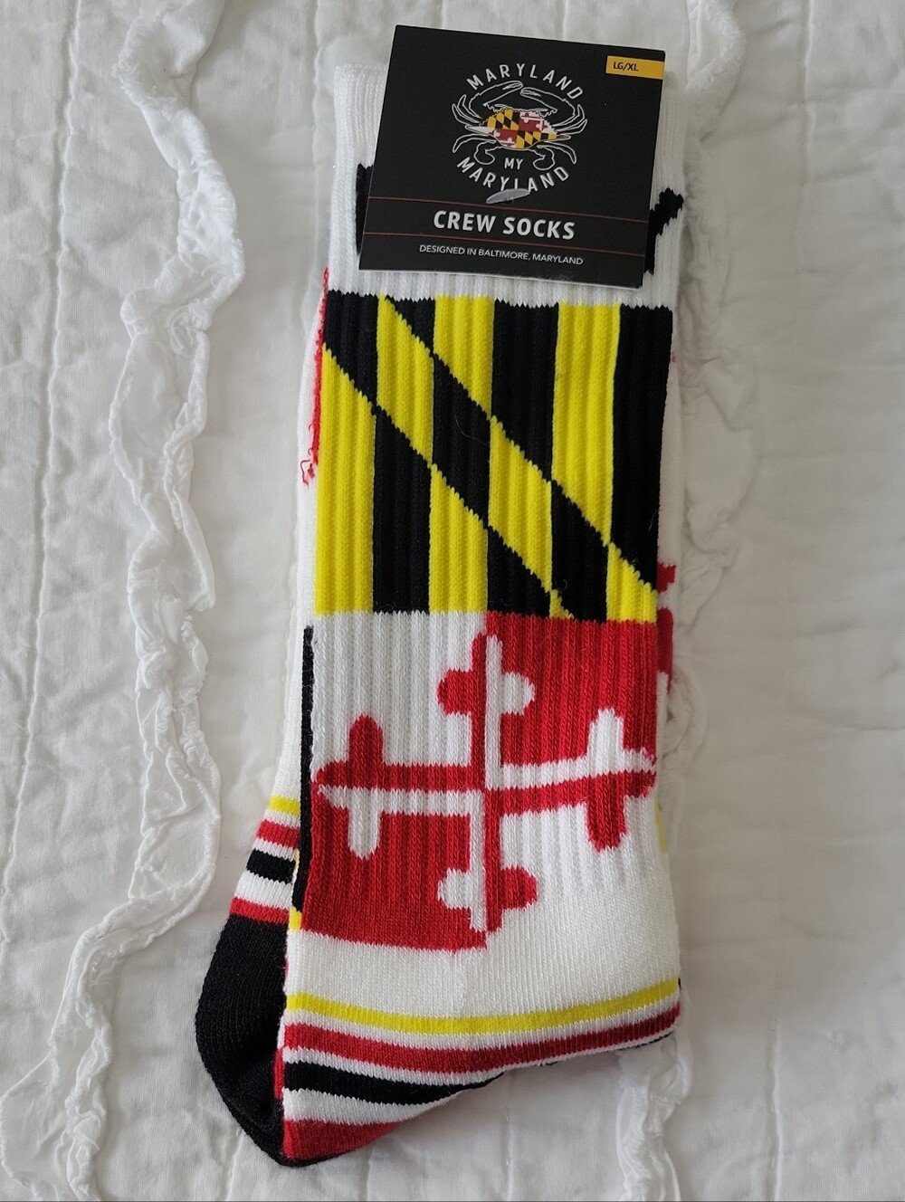 Maryland My Maryland Crew Socks LG/XL Maryland Flag NWT Soft